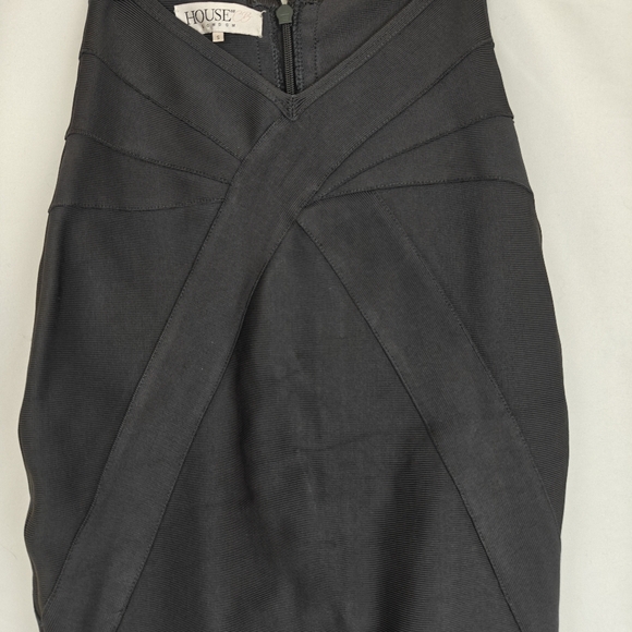 House Of CB Pencil Bandage Knee Length Skirt In Charcoal Grey Size Small Women's - Picture 3 of 8